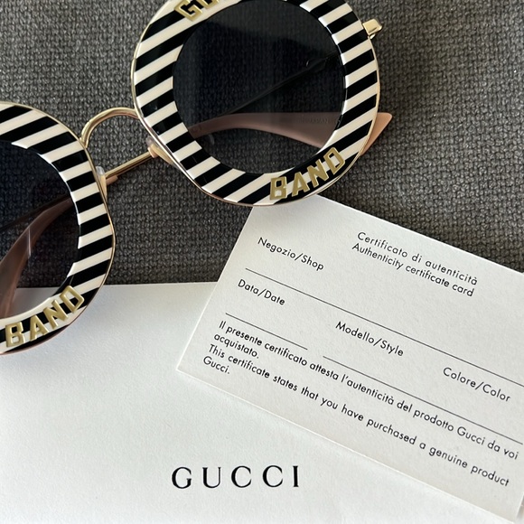 New! Authentic GUCCI Round Metal Frame Sunglasses - Picture 3 of 16